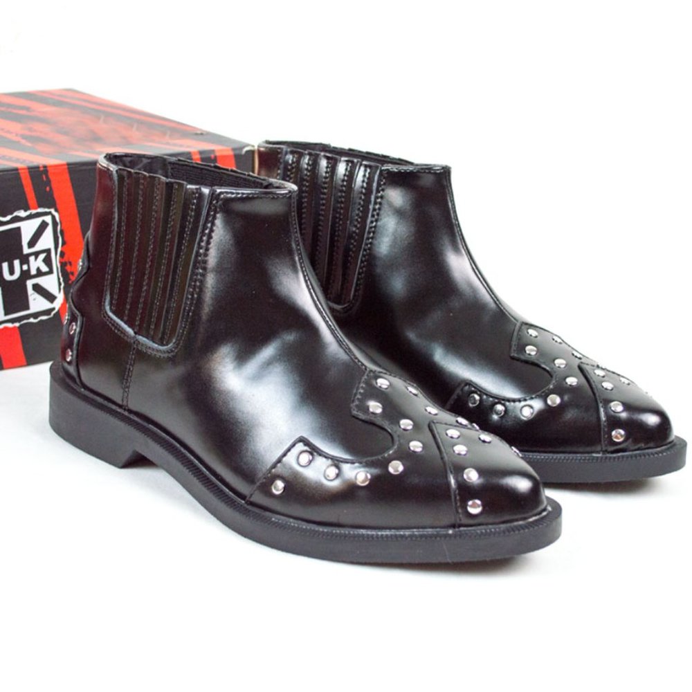 TUK Black Studded Jam Bootie Shoe - Picture 3 of 12